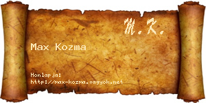 Max Kozma névjegykártya